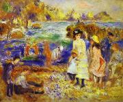 Pierre-Auguste Renoir Children at the Beach at Guernsey, china oil painting artist